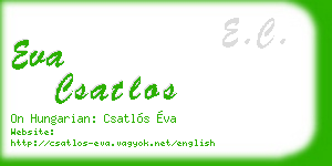 eva csatlos business card