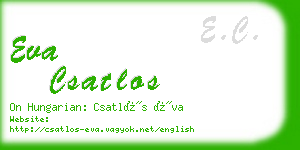 eva csatlos business card